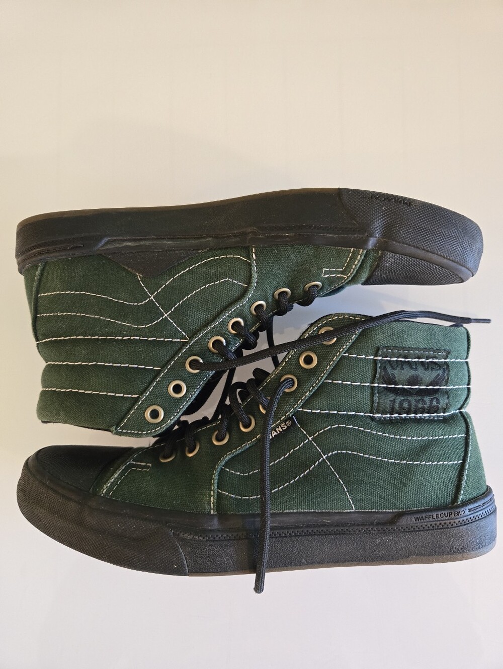 Vans Men's High-Top Canvas Sneakers Forest Green with Black SoleVans Sk8-Hi BMX - Picture 1 of 7